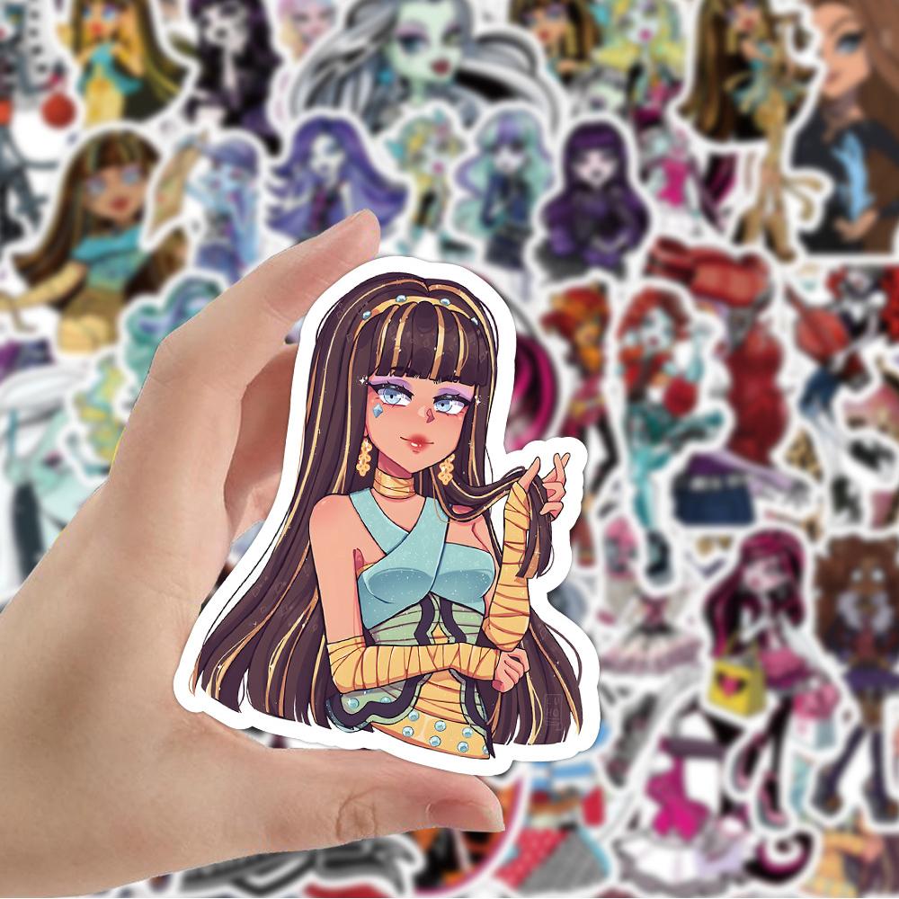 50PCS Monster High Waterproof Stickers PVC for Laptop Skateboard Luggage Phone