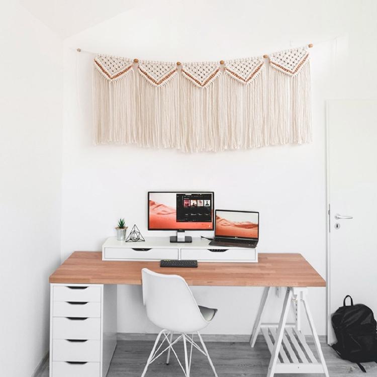 Macrame Wall Hanging Tapestry Hand-Woven Curtain for Home Bedroom Decoration