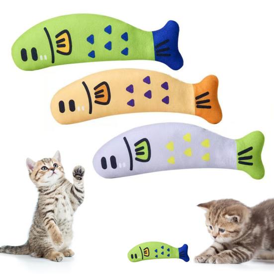 Plush Fish Cat Toy Natural Catnip Soft Self Play Exercise Toy Interactive Chew Kicker Kitten Toy for Indoor Cats