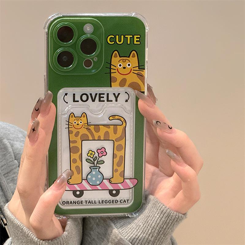 Zhitai Cartoon Protective Case for iPhone 13, 14, 15 Pro/Pro Max with Card Holder