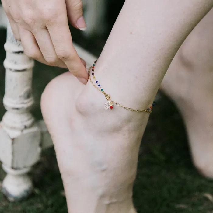 [2way] Colorful double chain surgical bracelet/anklet