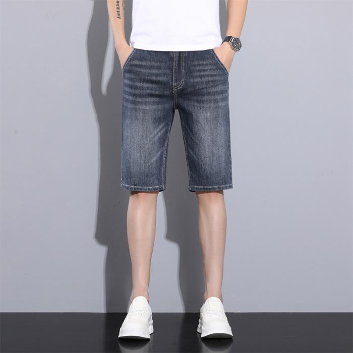 New Summer Men's Denim Cropped Pants Casual Shorts High Waist Mid-trousers
