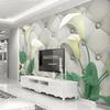 Wallpaper 3d Beautiful 3d Calla Lily Light Luxury Soft Package Tv Background Wall Mural Fresco
