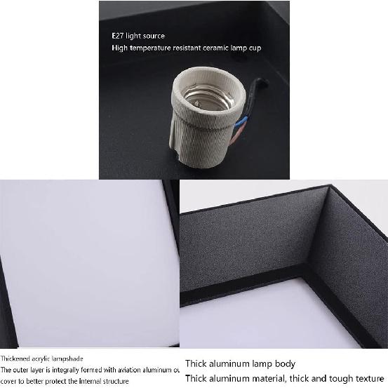 RCIDOS Square Acrylic Lampshade Aluminum Pillar Head Lights 1-Light IP54 Waterproof E27 Fence Column Lights Exterior Patio Vintage Pillar Pole