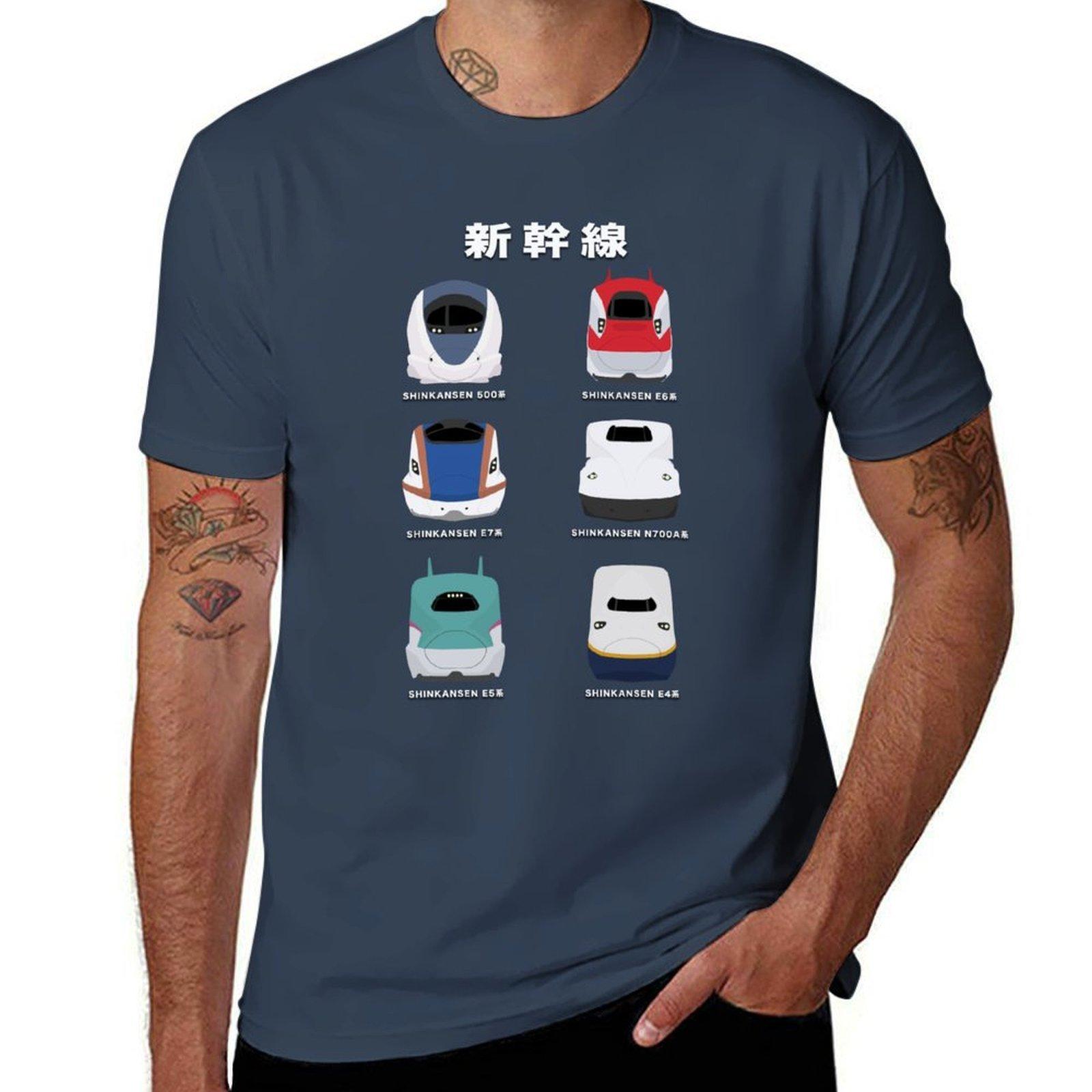 Japanese Shinkansen Bullet Trains Front View Tshirt Casual Daily Wear Short Sleeve Top S