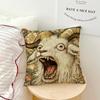 1PC Screaming Goat Sheep Embroidered Style Printed Pillow Cover Short Plush Polyester Cushion Case Animal Pillowcase Home Decor