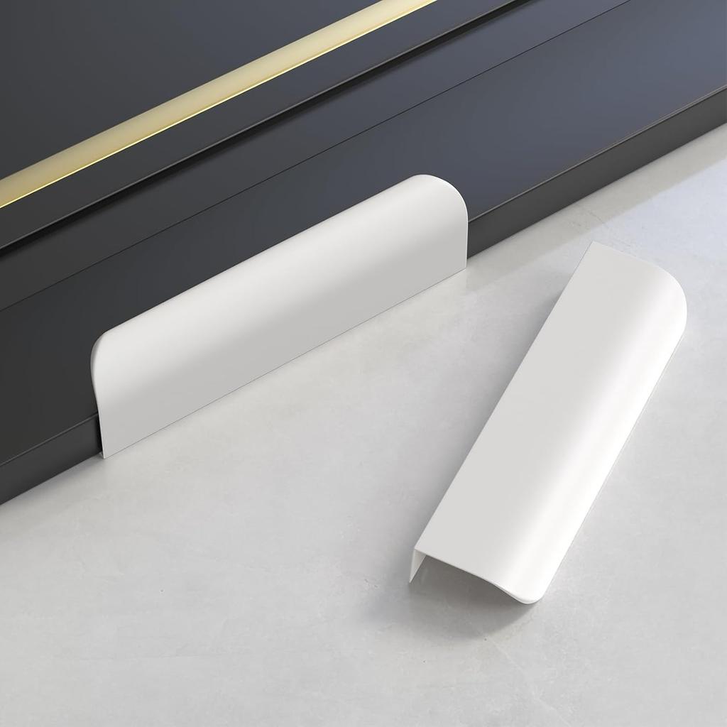2-5Pack Kitchen Cabinet Handles White Finger Pulls for Cabinets Edge Pulls Kitchen Hardware for Dresser Drawers,Aluminum Alloy