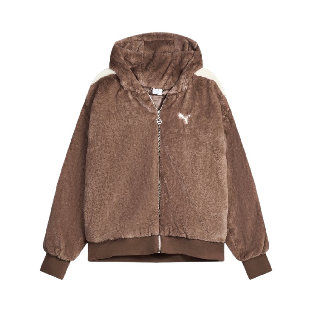 

PUMA RACE AHEAD FUR Hooded Jacket Brown/White 636081-90 XXL