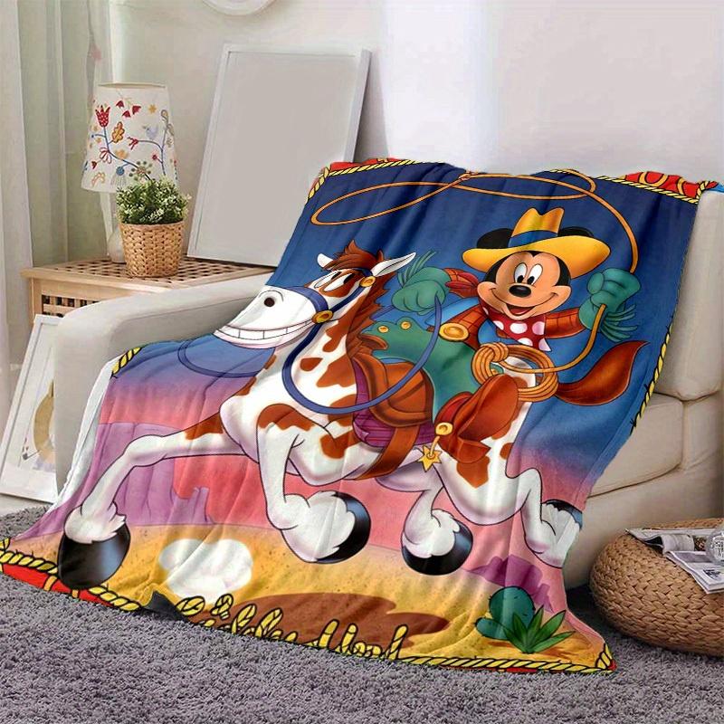 

1pc Mickey Mouse Cowboy Western Horse Lasso Rope Home Decor Throw Blanket Gift for Family, Friends, Perfect for Couch, Bed, Travel 80cmx120cm