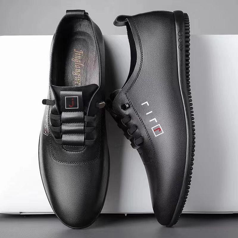 Men's Shoes Men's Fashion Trend Versatile Casual Soft-soled Leather Shoes Men's Business Foot White Shoes