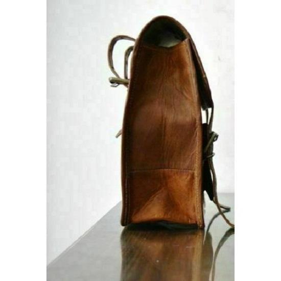 Torba motocyklowa podsiodłowa lewa strona Prawdziwa skóra kozia Brązowa tylna torba na narzędzia rowerowe.