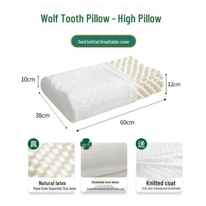 Thailand Natural Latex Neck Support Pillow - Cervical Protection Sleep Aid for Home, Dorm, and Kids