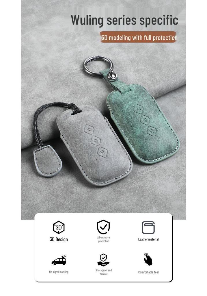 Wuling Xingguang Car Retro Key Cover for Jiachen, Xingyun, Xingchi, and Xingchen Models - Folding Accessory Shell