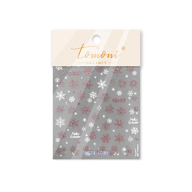 Tomoni Hot Stamping Nail Stickers - Japanese Stationery Snowflake Design for Nail Art