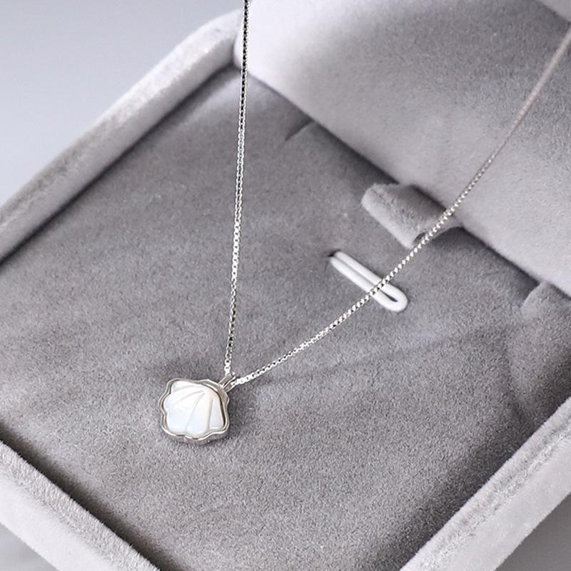 PONYKISS  Sterling Silver Shell Pendant Chains Necklaces for Women Cute Animal Fine  Minimalist Accessories In Summer