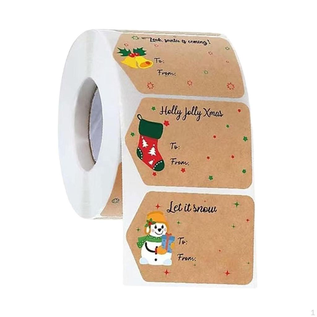 500 Stück Weihnachtsaufkleber Papier Name Weihnachten für Feiertag