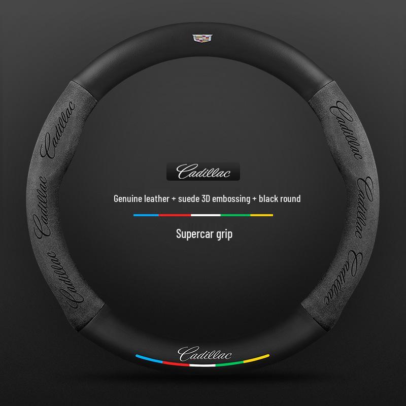 Cadillac Steering Wheel Cover for SRX/CT5/XTS/ATSL/XT5/XT6 - Alcantara & Carbon Fiber