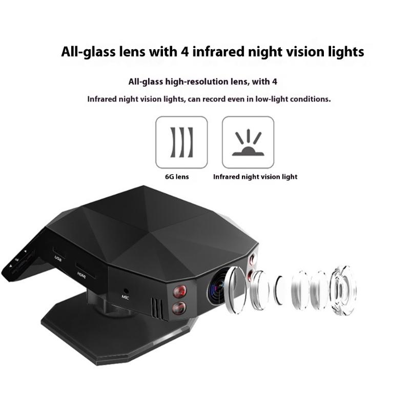 Front Windshield Car Camera No Wiring Required Night Mode 140° Wide View Loop Recording Built In G Sensor For Accident Protection
