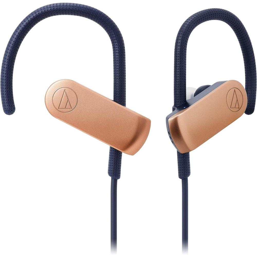 Audio Technica SonicSport Wireless Earphones Waterproof Sport Bluetooth With Remote Control Mic Rose Gold Ath Sport70bt Rgd Rose Gold