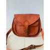 Vintage Saddle Bag Genuine Goat Super Strong Leather Brown Messenger Shoulder