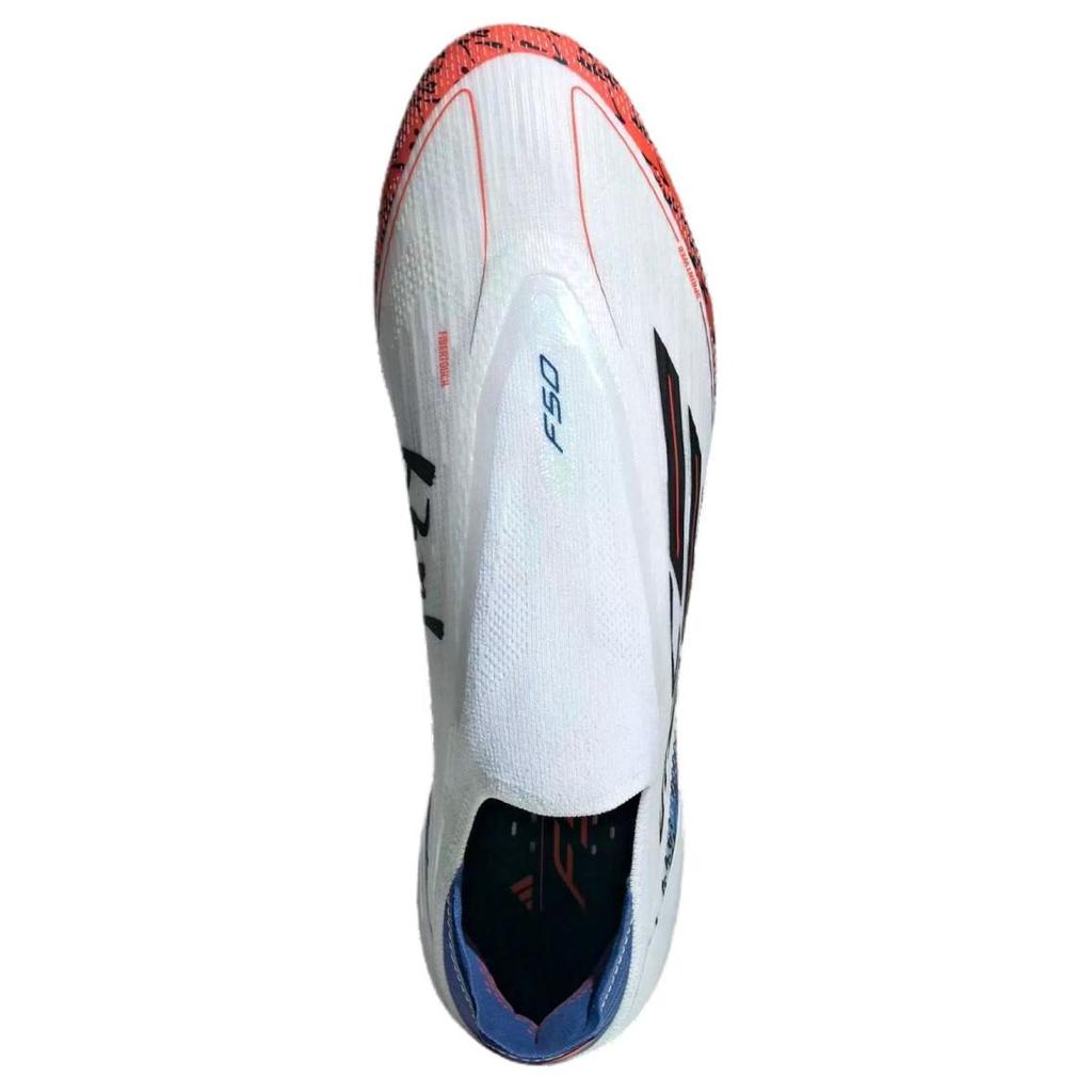 Adidas F50+ FG Firm Ground Natural Grass Abrasion Resistant Slip Resistant Soccer Shoes Unisex White Blue Red JQ5071