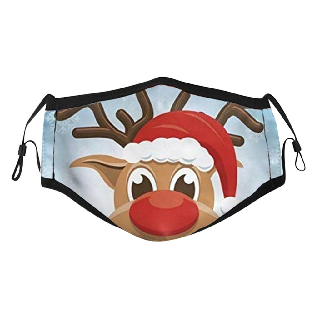 Activated Carbon Outdoor Mouth Christmas Print Face Mask  Mask