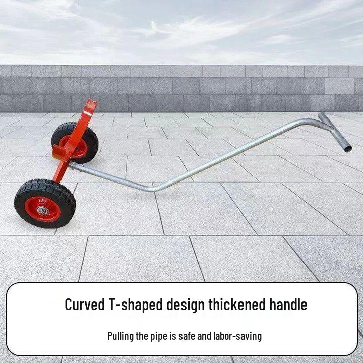 Firefighting Pipeline Handcart: Multifunctional Steel Trailer for Pipe Transport At Construction Sites