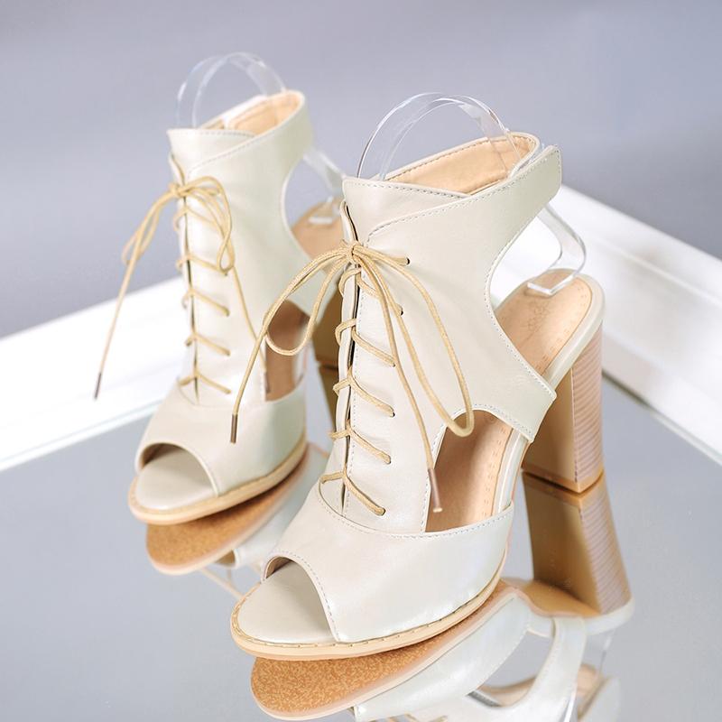 Women's high-heeled sandals summer new thick-heeled fish mouth shoes large-size Roman sandals