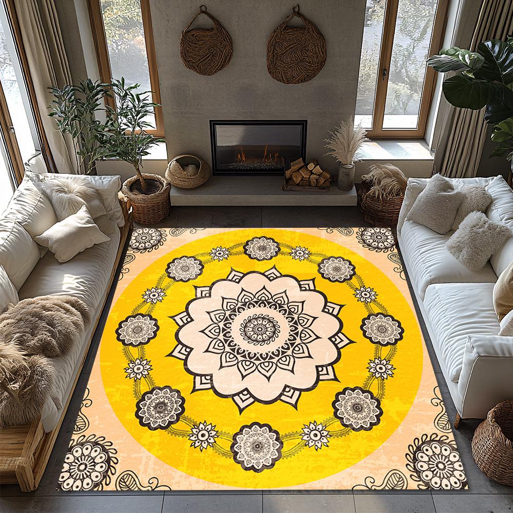 Cozy Area Rug Non Slip Indoor Outdoor Carpet Washable Home Decor Modern Abstract Geometric Pattern Floor Mat Living Room Bedroom