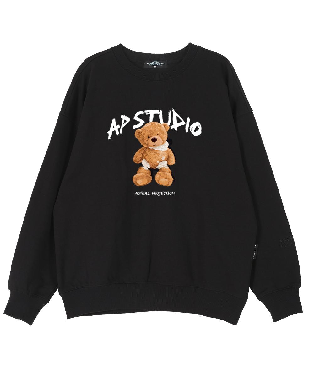 Astral Projection Wink Beardoll Oversized Drop Shoulder Sweatshirt_Black L