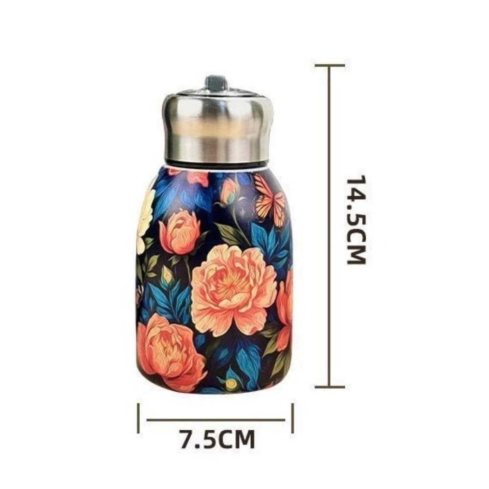 Double Wall Water Bottle 300ml Pocket Cup Cute Coffee Mug  Outdoor Travel Office