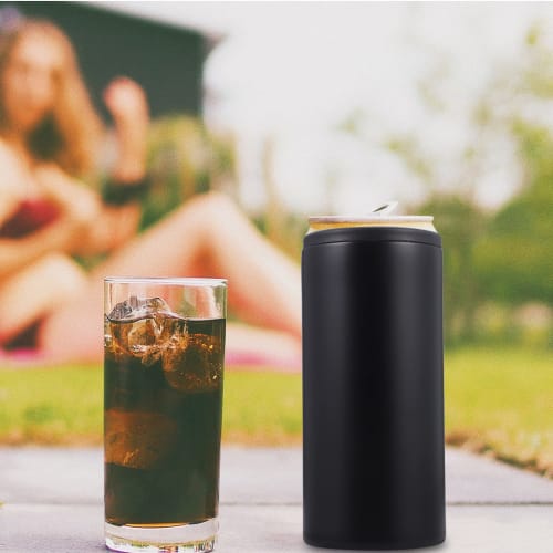 Cabilock Insulated Skinny Cooler for Beer, Hard Drinks, Double Wall Vacuum Insulated Drink Holder, Water Bottle, Insulated Mug, Black