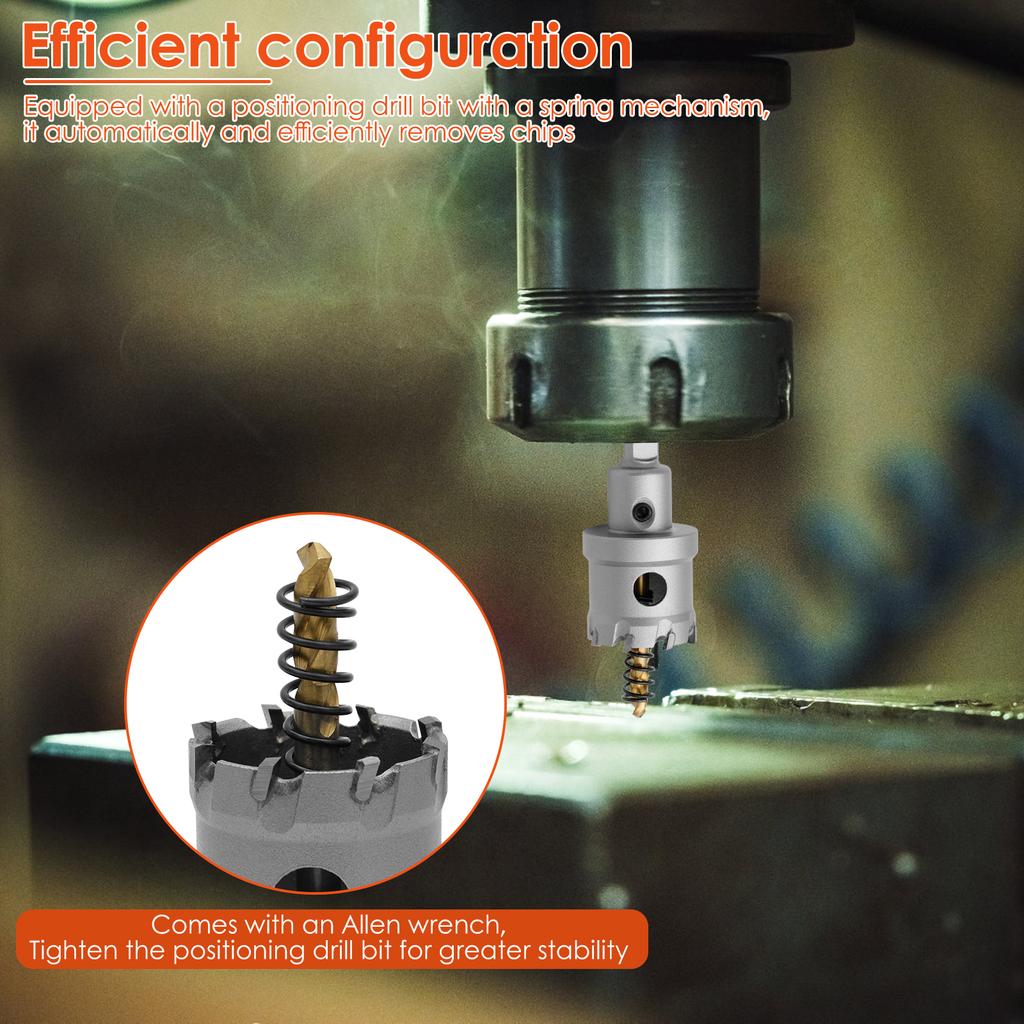 2Pcs TCT Hole Saw Set 35/25mm Tungsten Carbide Tipped Hole Saw Cutter with Titanium-Plated Pilot Drill Bit for Hard Metal Iron