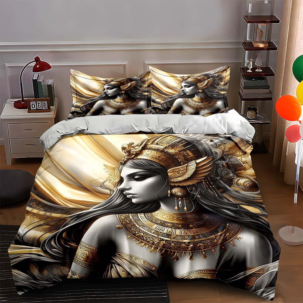 

Golden goddess portrait Bedding Duvet cover sets Duvet covers Pillowcases gifts (1 * Duvet Cover 2 * Pillowcases, without duvet insert) 135x200cm