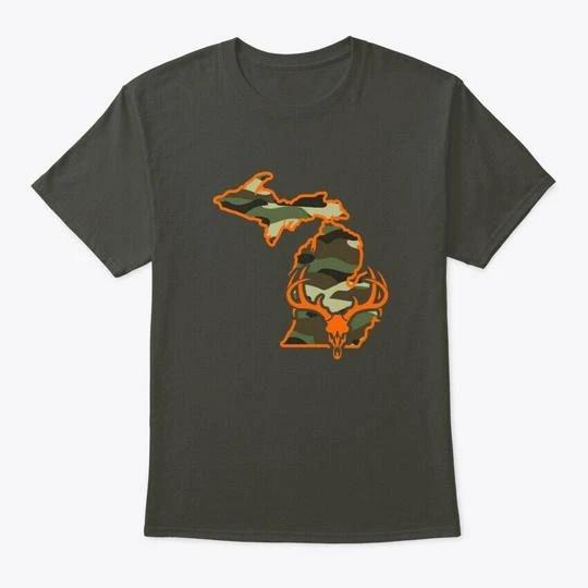 

Deer Hunt Michigan Bow Hunting Camo TTshirt Made in the USA Size S to 5XL M