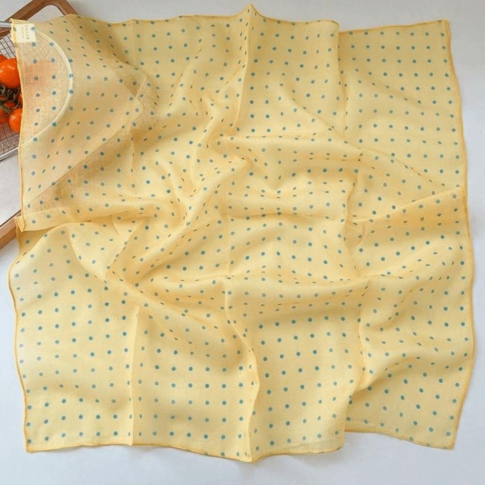 Lightweight Polka Dot Headscarf Soft Neckerchief Vintage Square Scarf Women