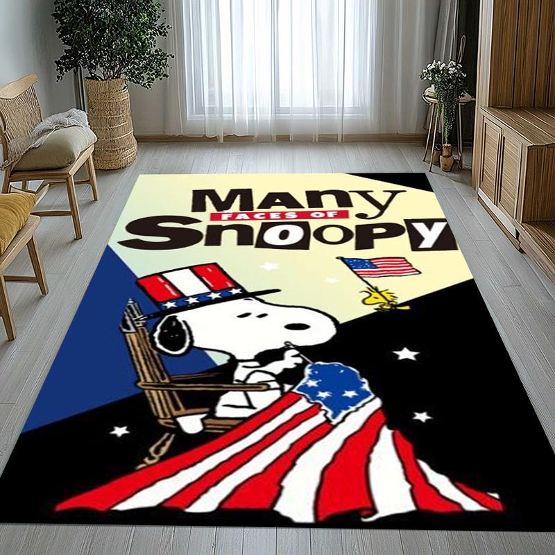 Cute Snoopy Dog Cartoon Living Room Non-Slip Area Rug Soft Carpet for Bedroom Kids Playroom Sofa,Home Decor Doormat Gift