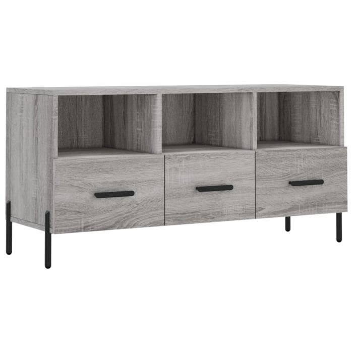 VidaXL Meuble TV sonoma gris 102x36x50 cm bois d'ingénierie 829050