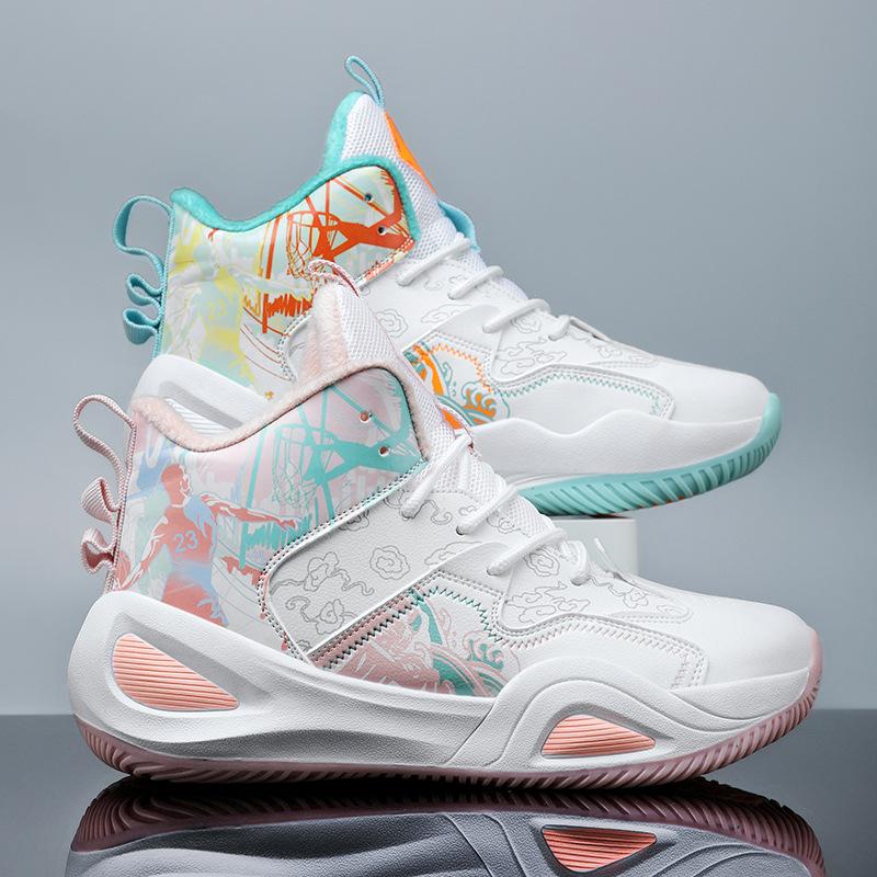 

Внешнеторговые баскетбольные кроссовки бархатные для учащихся средней школы осень и зима спортивная обувь подростки кроссовки для реального боя мужские и женские купе 45