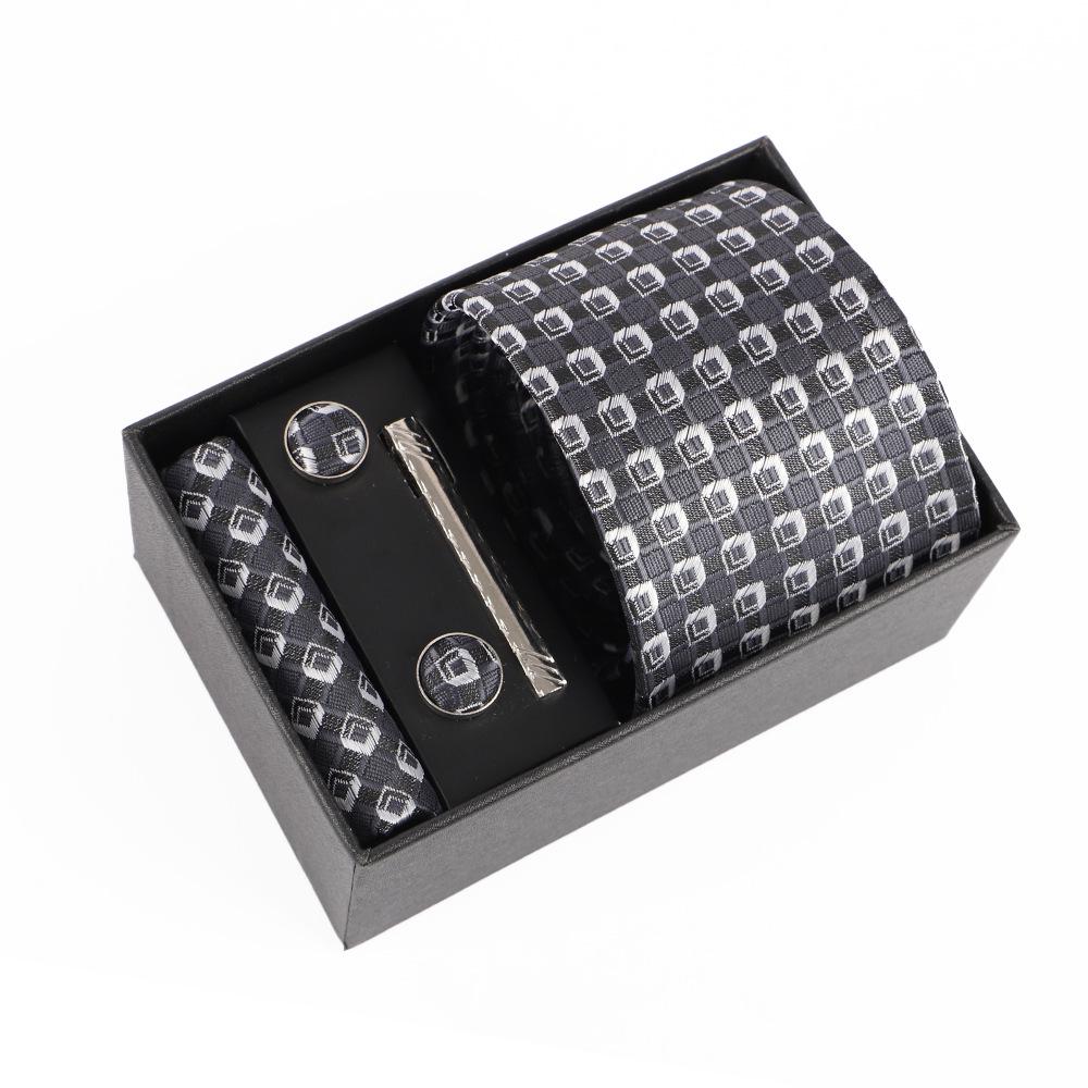 Luxe Heren Jacquard Borduurdas Cadeauset met Gepersonaliseerd Logo Ontwerp