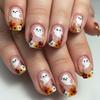 Adorable Floral Cartoon Ghost Removable Halloween Nail Stickers