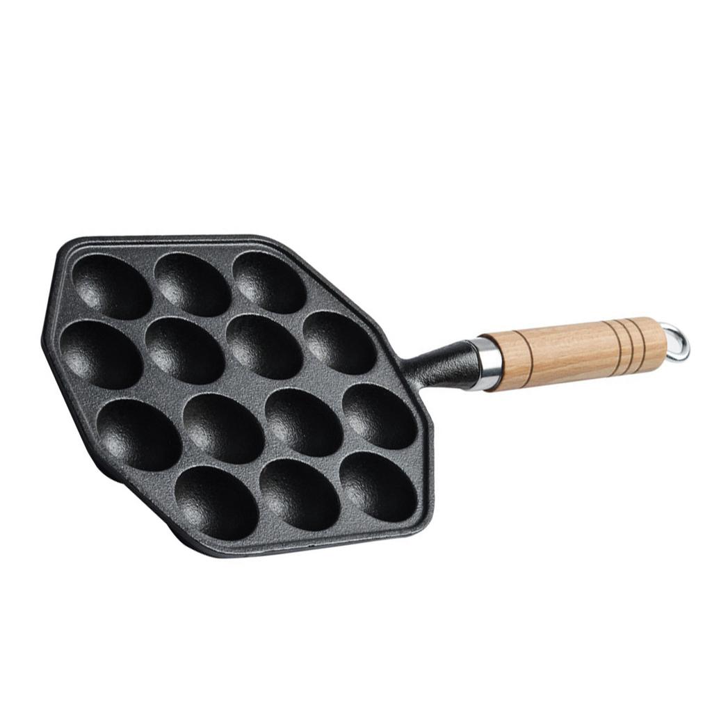14 Hole Takoyaki Maker Grill Pan Cast Iron Nonstick Octopus Meat Balls Mould Baking Plate for Home
