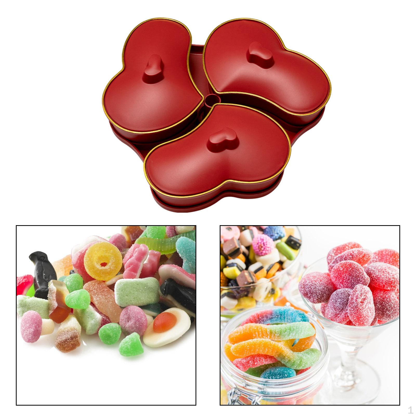 

Appetizer Serving Tray Removable Portable Snack Platter Candy Plate for Dried Fruit червоний