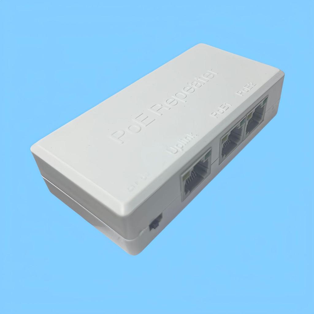 1-to-2 POE 48V Gigabit Repeater Cascade Box