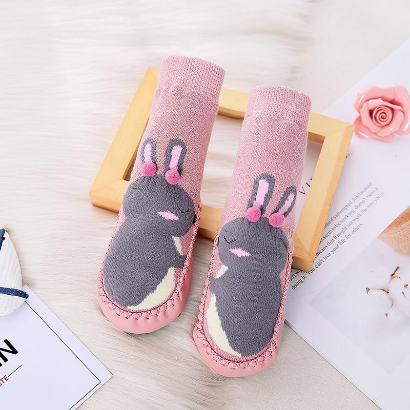 Baby Shoes Socks Children Infant Cartoon Socks Baby Gift Kids Indoor Floor Socks Leather  Non-Slip Spring Autumn Socks