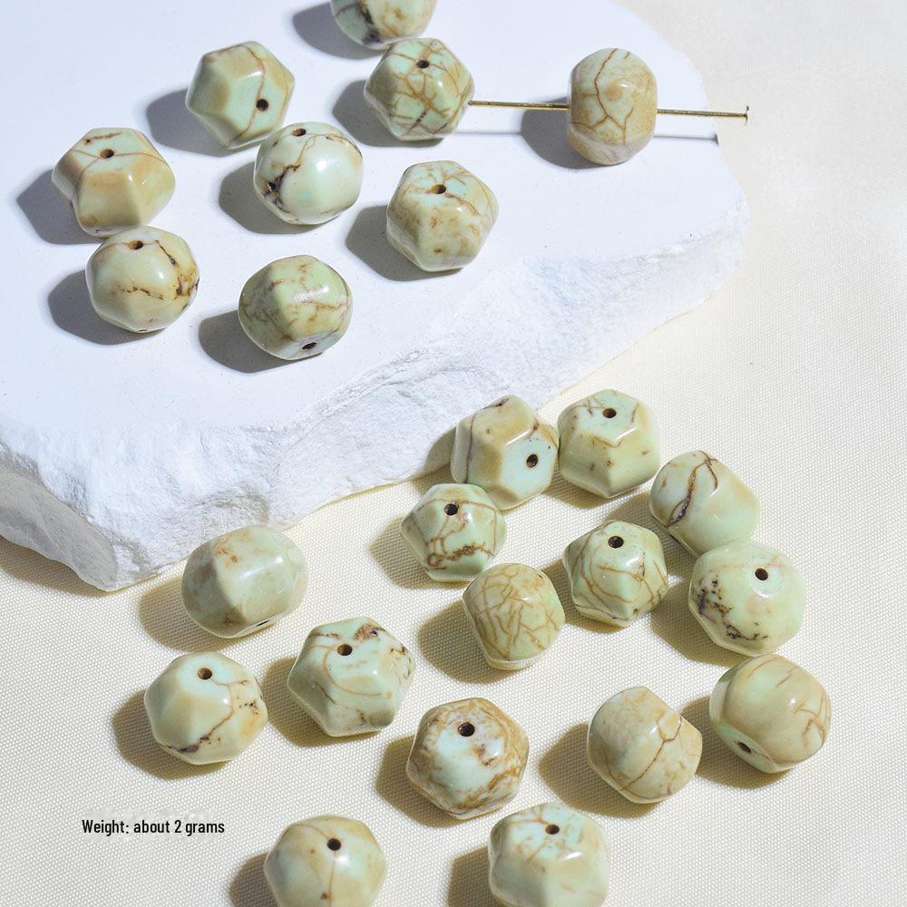 

Натуральные бирюзовые бусины ручной работы: Ожерелье, кулон, браслет, буддийские аксессуары