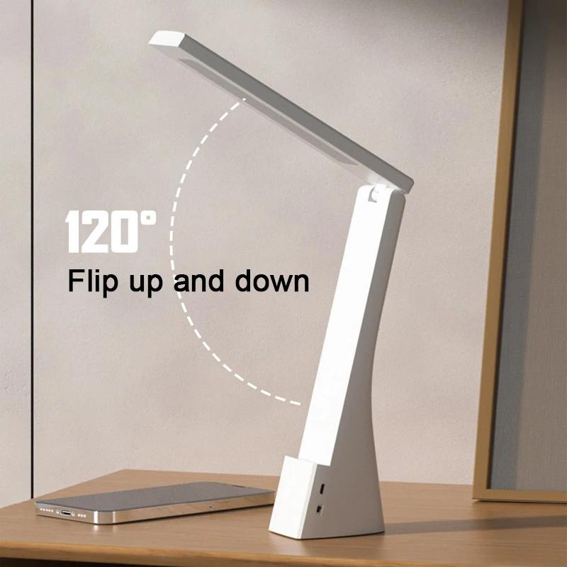 LED Desk Lamp Charging And Plugging Foldable Table Lights Eye Protection Learning Desk Lamp Bedroom Bedside Desk LightingFixture