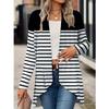 Women's Fall and Winter Fashion Casual Printed Long Sleeve Mid-Length Cardigan Jacket