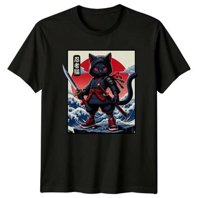 T-shirt Ninja Neko - Arte Katana Gatto Guerriero Giapponese