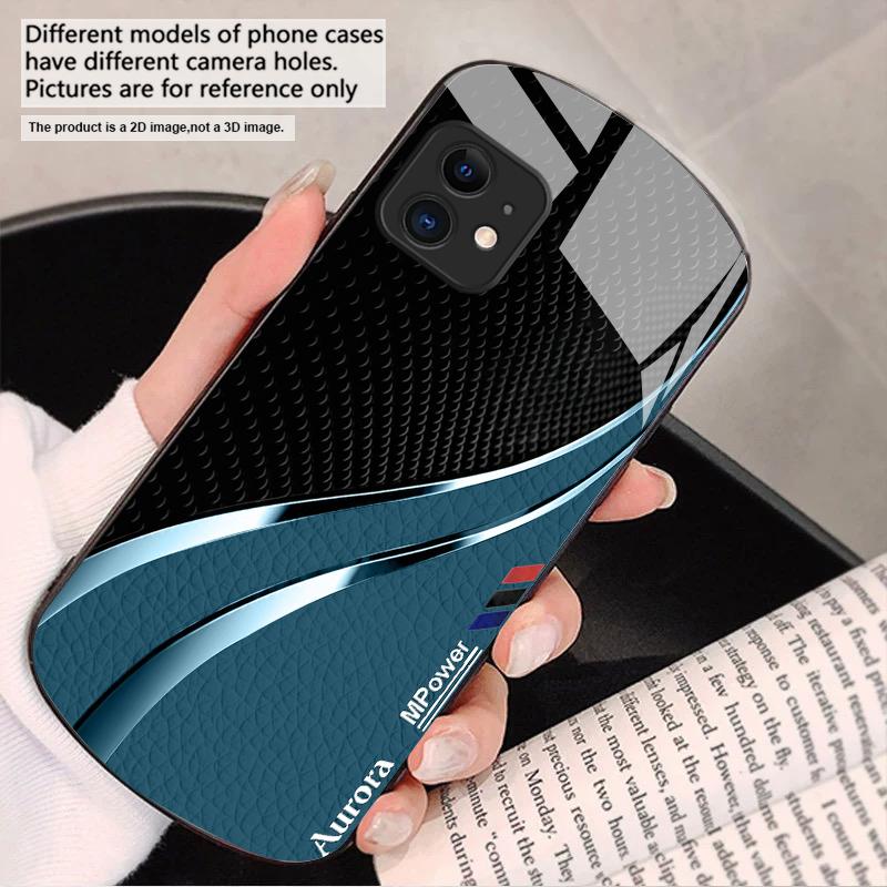 Hochwertige Lederstruktur Für iPhone 17 16 15 14 13 Plus 12 mini 11 Pro Max XR Xs Max X 7 8 6S 22 20 Elliptische Glas-Handyhülle